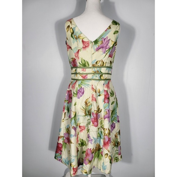 Scarlett Vintage Elegant Midi Floral Print Dress Sleeveless Size 4 - Picture 9 of 16